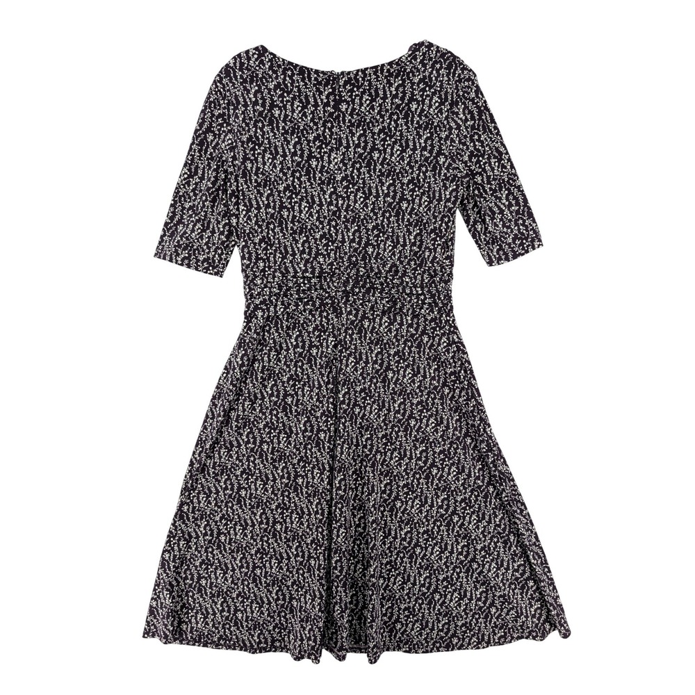 Jessica Howard Womens 10 Purple Floral Vine Cowl Neck Ruched‎ Waist Flare Dress - Picture 2 of 8